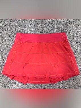 Lululemon red-orange Pace Rival tennis skirt
